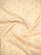 Cream Booti Khaddi Georgette Handloom Banarasi Saree - Sacred Weaves