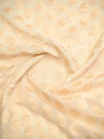 Cream Booti Khaddi Georgette Handloom Banarasi Saree - Sacred Weaves