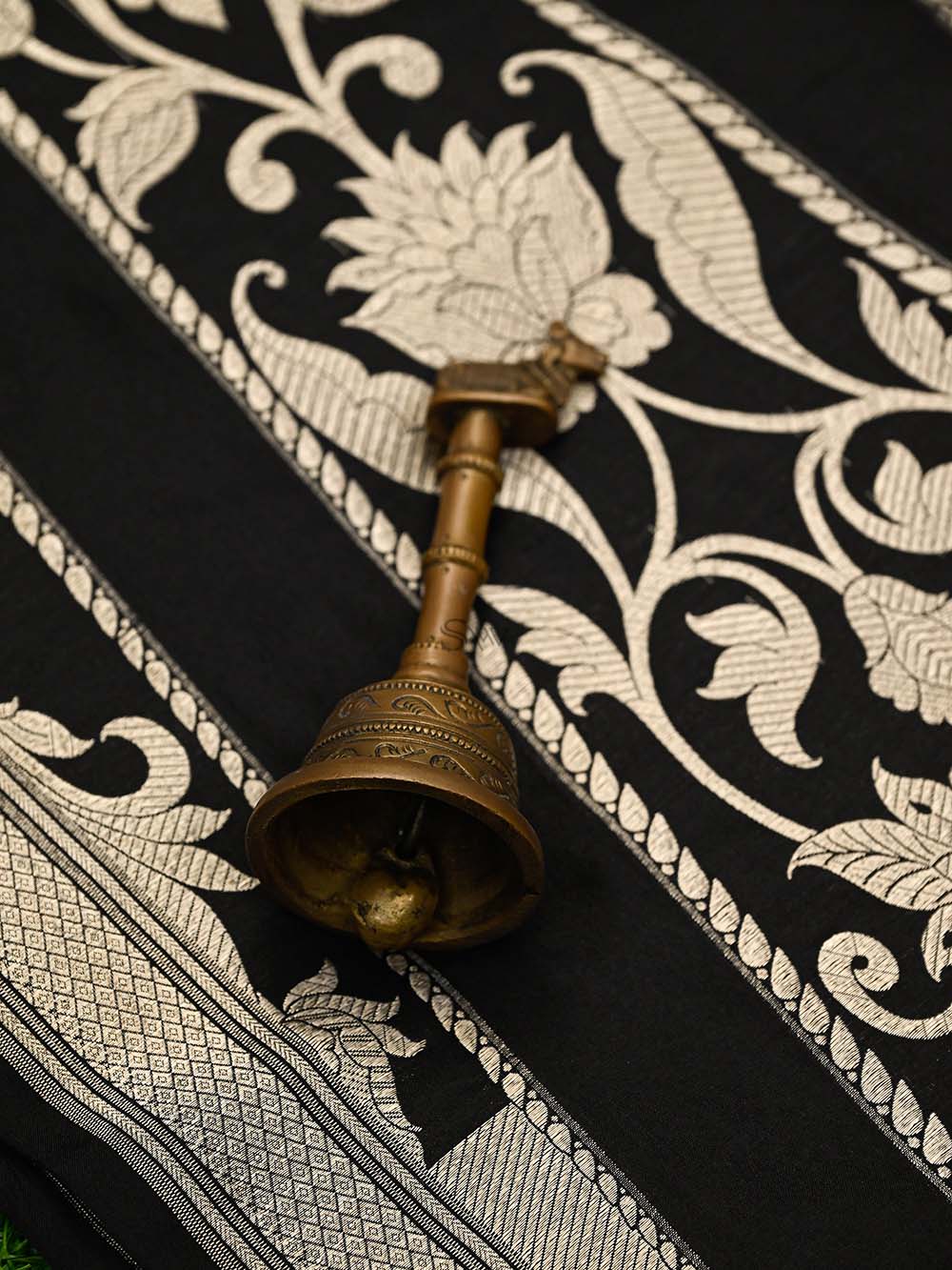 Black Silk Handloom Banarasi Lehenga