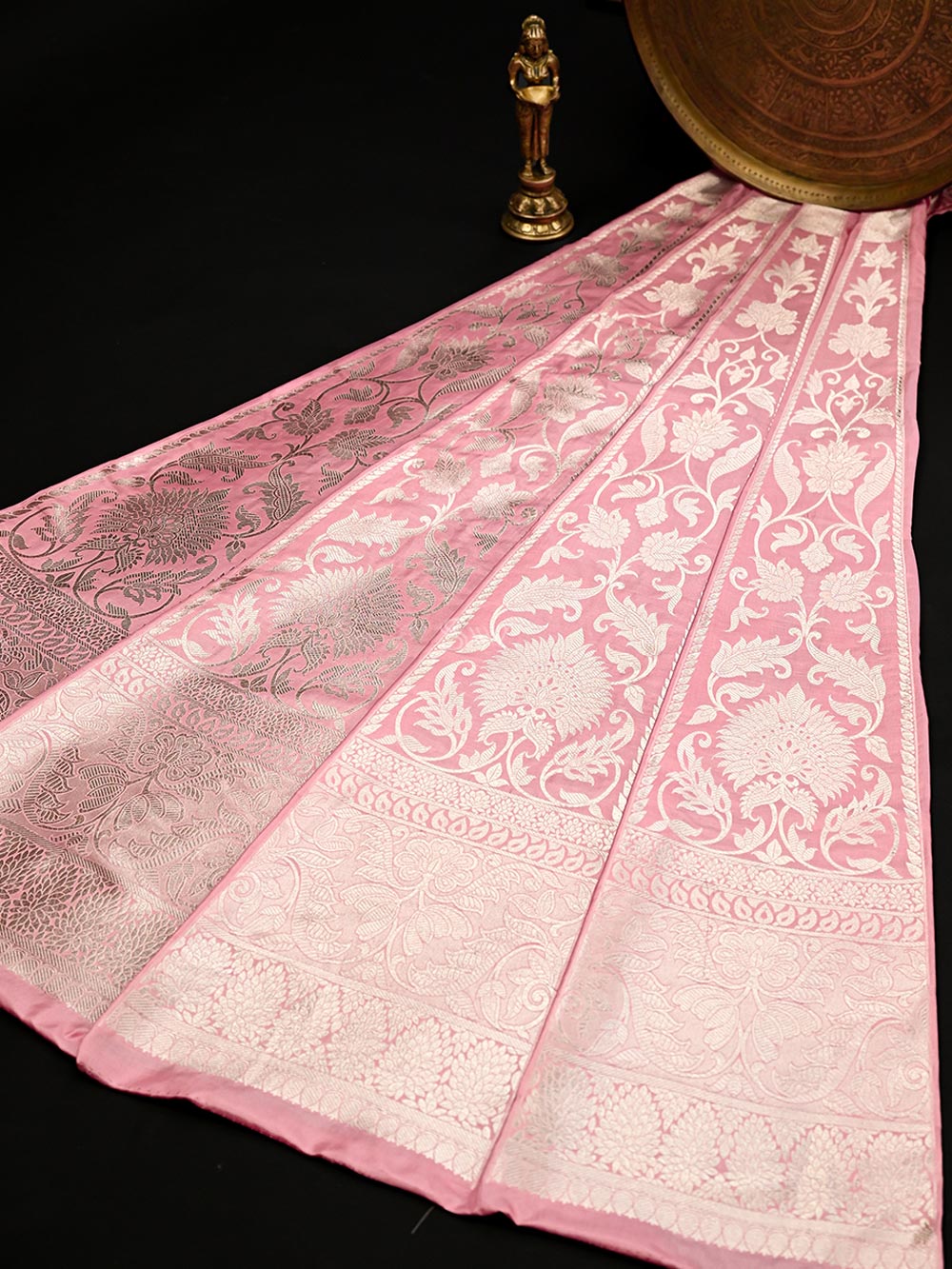 Pink Silk Handloom Banarasi Lehenga