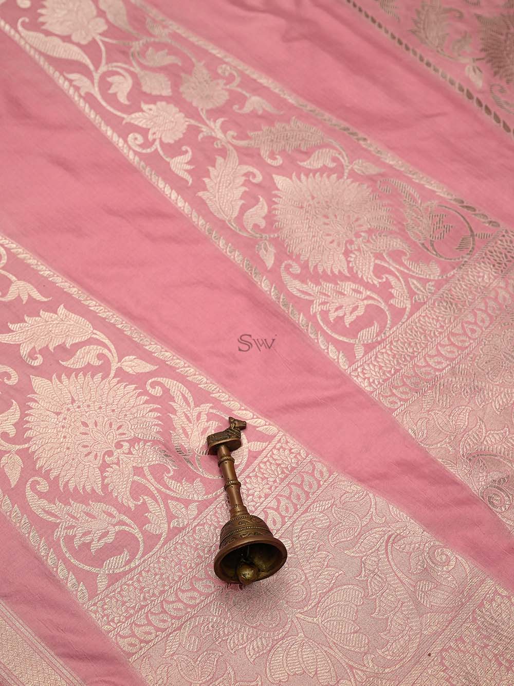 Pink Silk Handloom Banarasi Lehenga