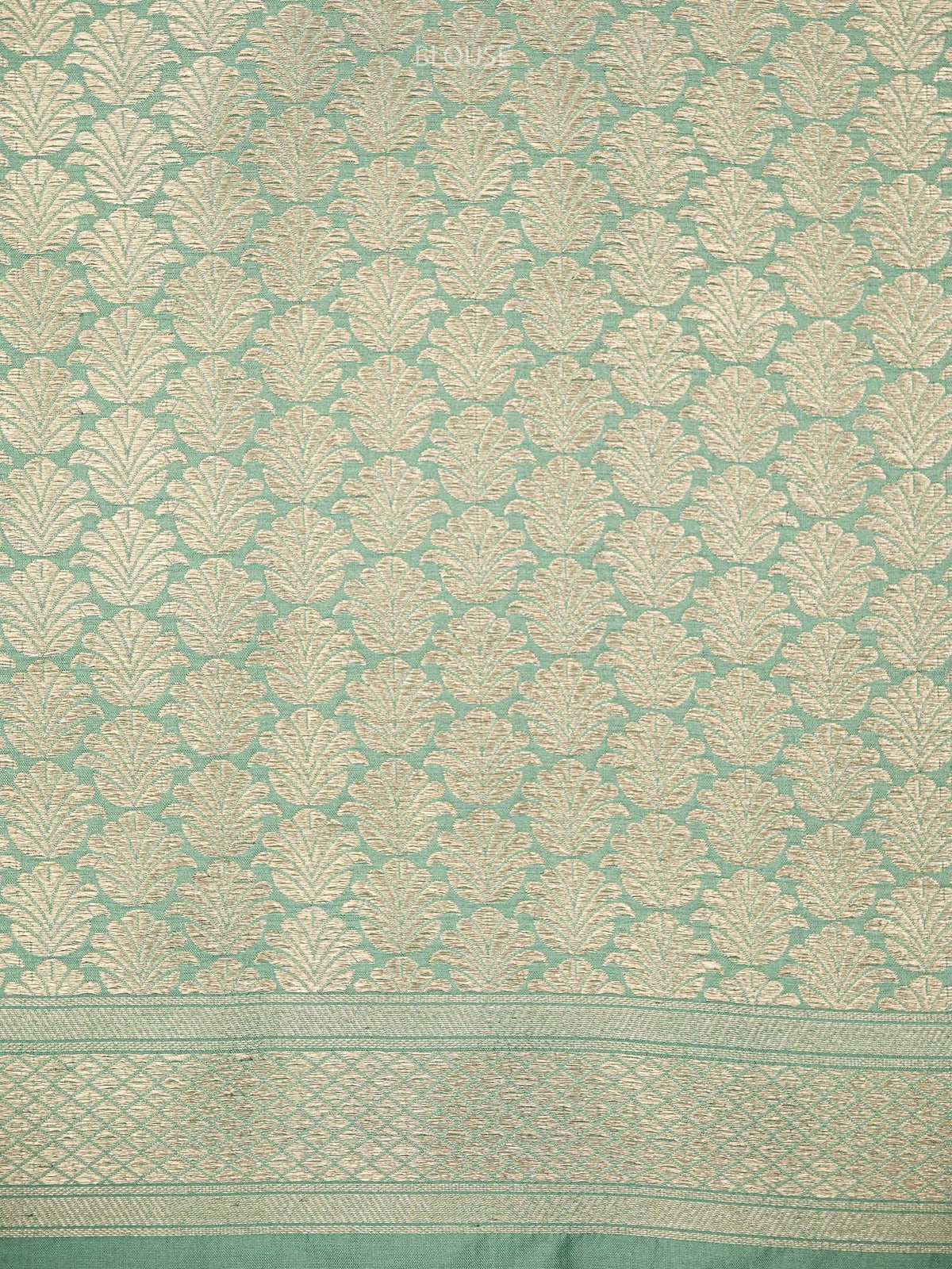 Mint Green Silk Handloom Banarasi Lehenga - Sacred Weaves