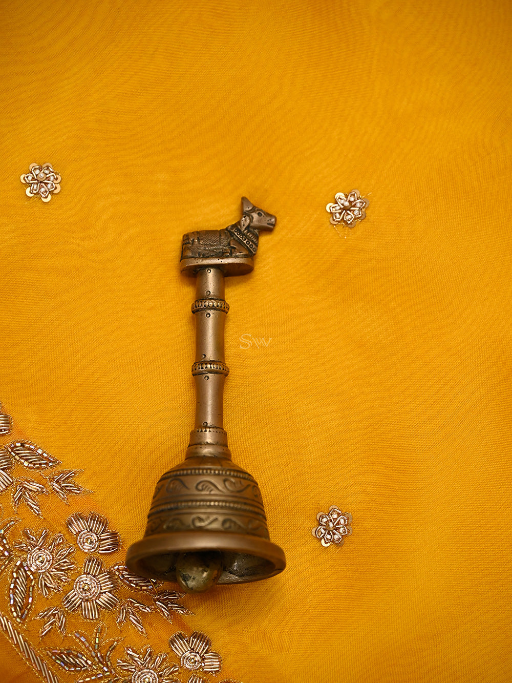 Yellow Silk Handloom Banarasi Lehenga - Sacred Weaves