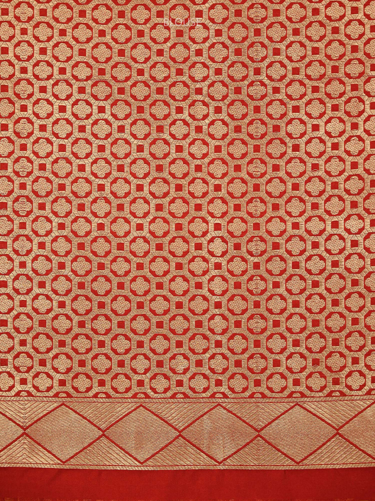 Red Silk Handloom Banarasi Lehenga