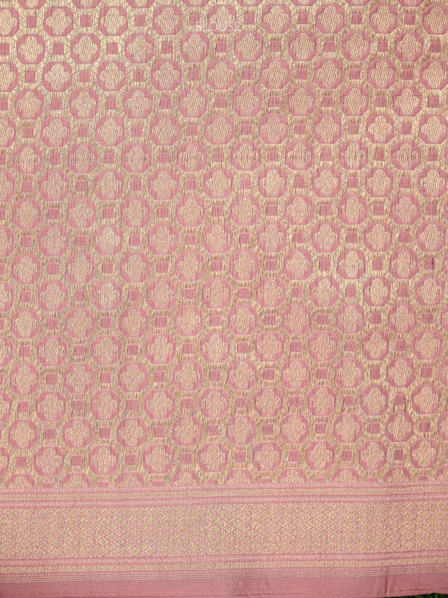 Pink Silk Handloom Banarasi Lehenga - Sacred Weaves