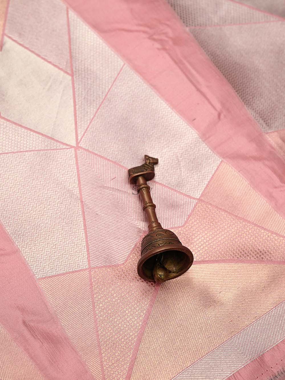 Pink Silk Handloom Banarasi Lehenga - Sacred Weaves