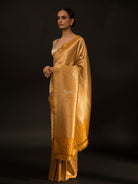 Mustard Katan Silk Brocade Handloom Banarasi Saree - Sacred Weaves