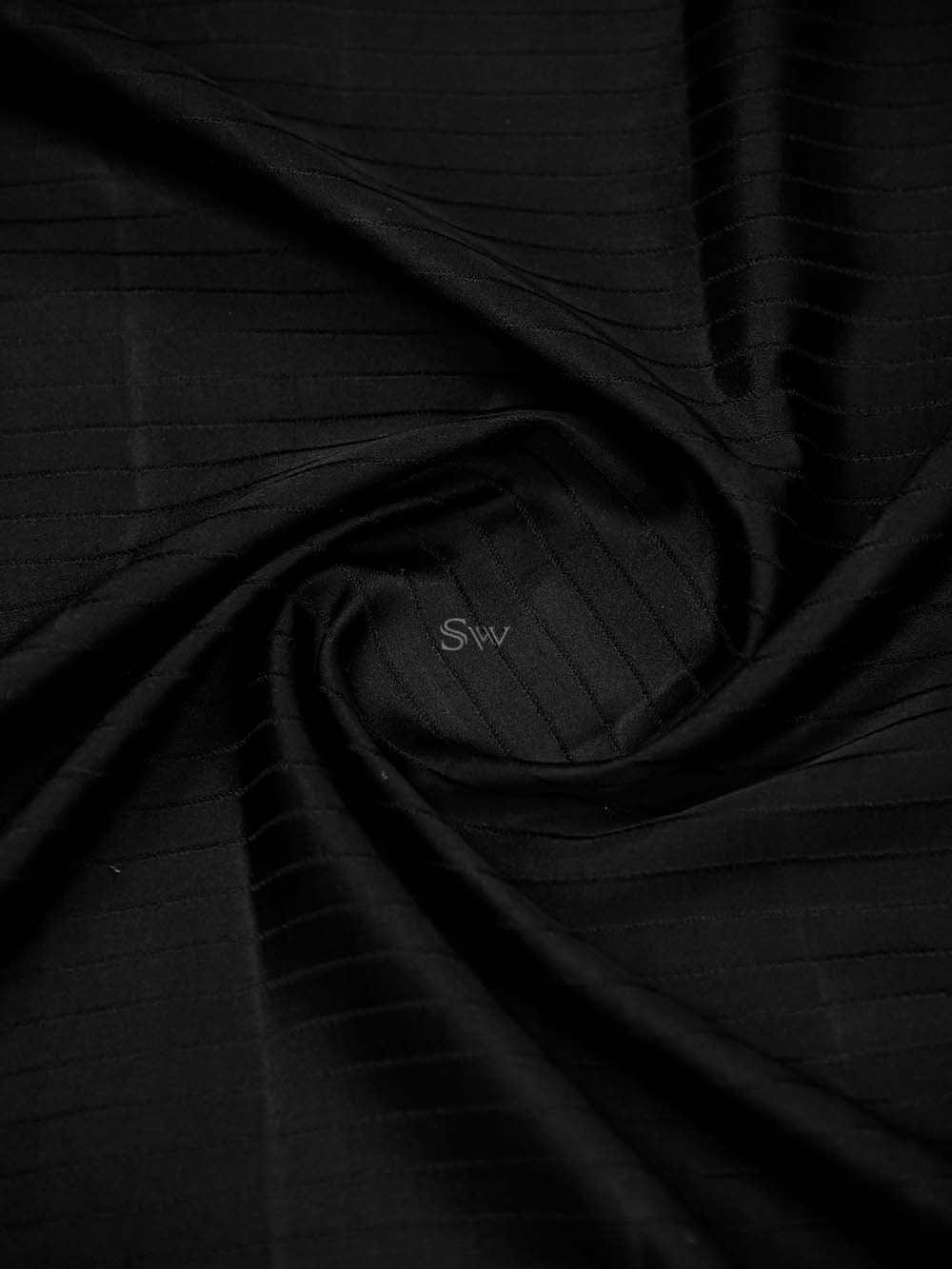 Black Satin Tanchoi Handloom Banarasi Saree