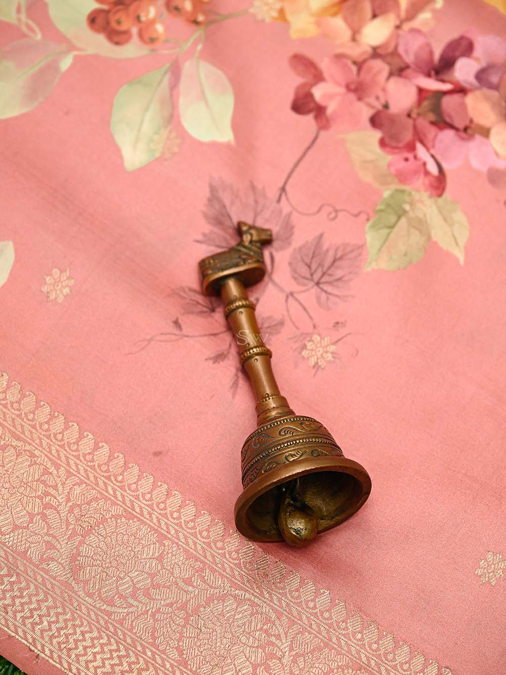 Peach Booti Silk Handloom Banarasi Suit - Sacred Weaves