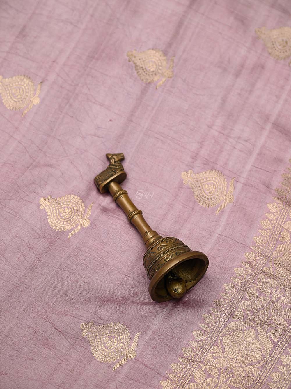 Pastel Pink Booti Silk Handloom Banarasi Suit - Sacred Weaves