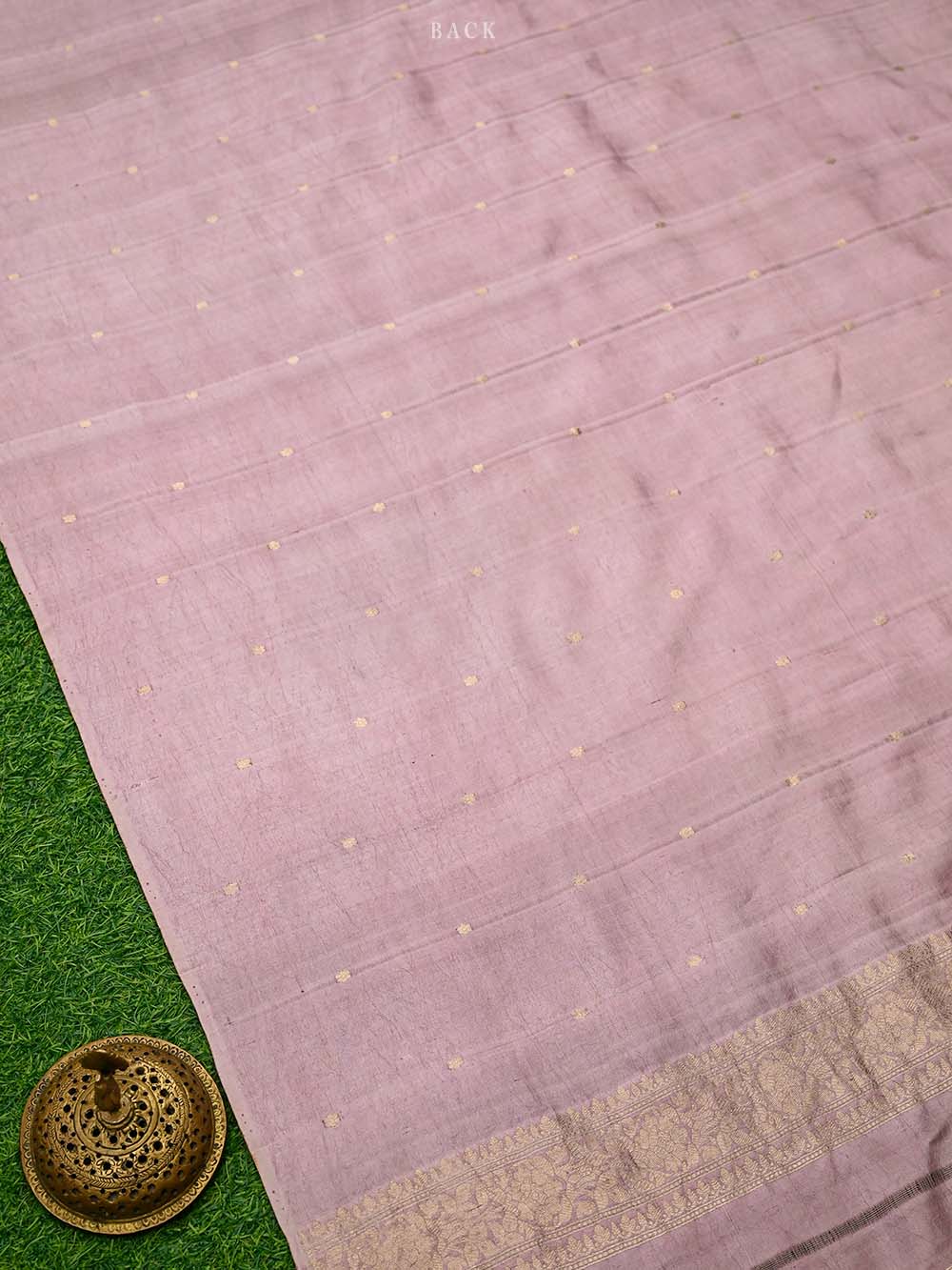 Pastel Pink Booti Silk Handloom Banarasi Suit - Sacred Weaves