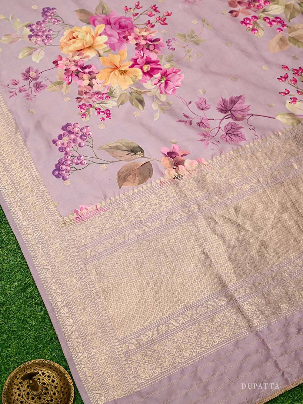 Pastel Pink Booti Silk Handloom Banarasi Suit - Sacred Weaves