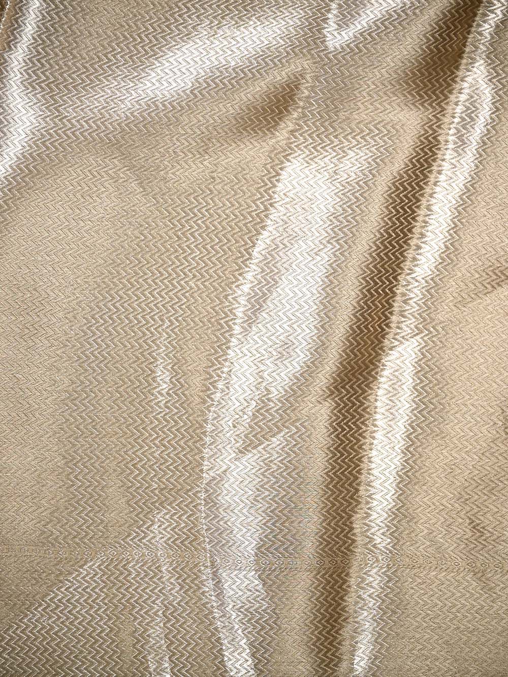 Beige Tissue Brocade Handloom Banarasi Saree - Sacred Weaves