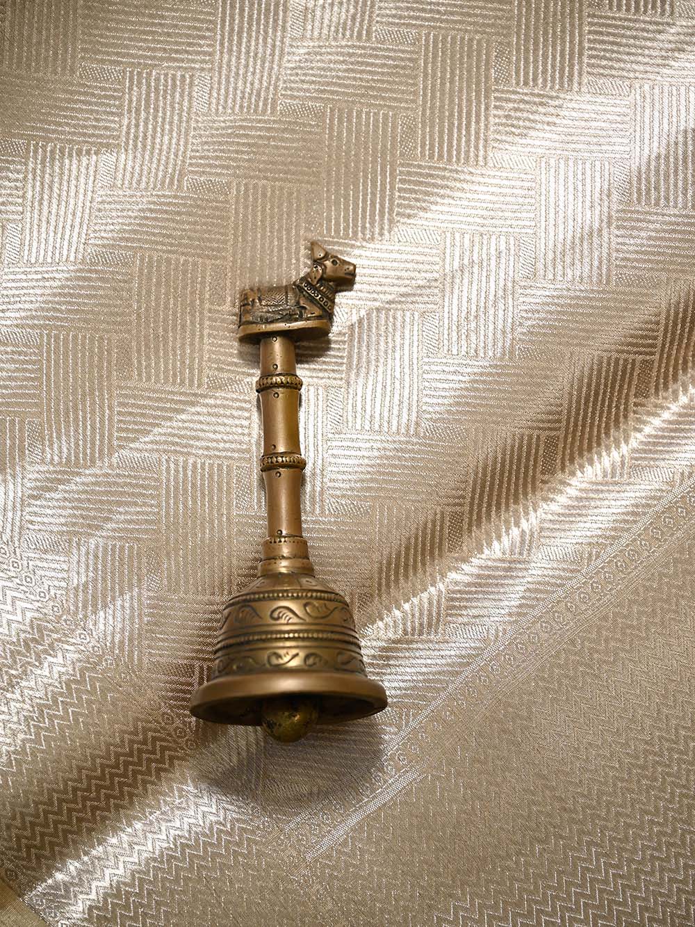 Beige Tissue Brocade Handloom Banarasi Saree - Sacred Weaves