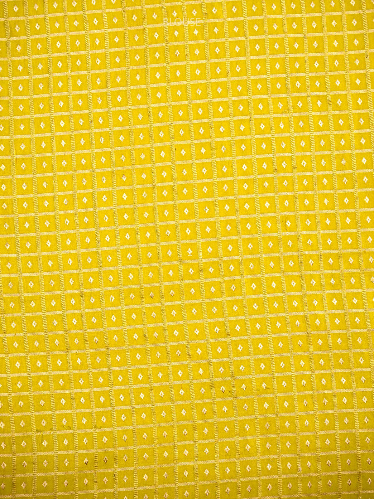 Lime Yellow Plain Satin Silk Handloom Banarasi Saree