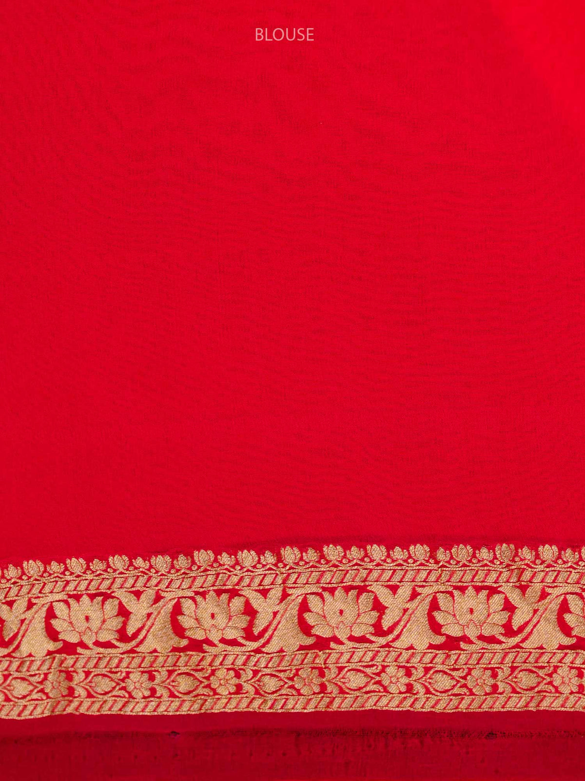 Red Jaal Khaddi Georgette Handloom Banarasi Saree - Sacred Weaves