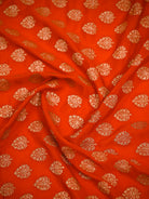Dark Orange Booti Crepe Silk Handloom Banarasi Suit - Sacred Weaves