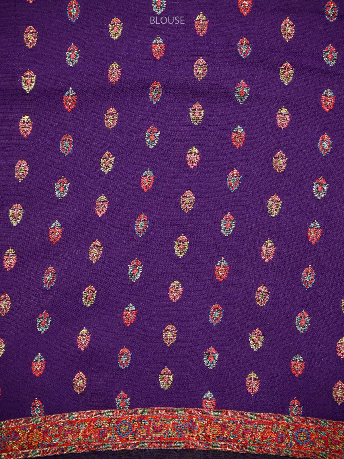 Purple Jaal Pashmina Moonga Silk Handloom Banarasi Saree