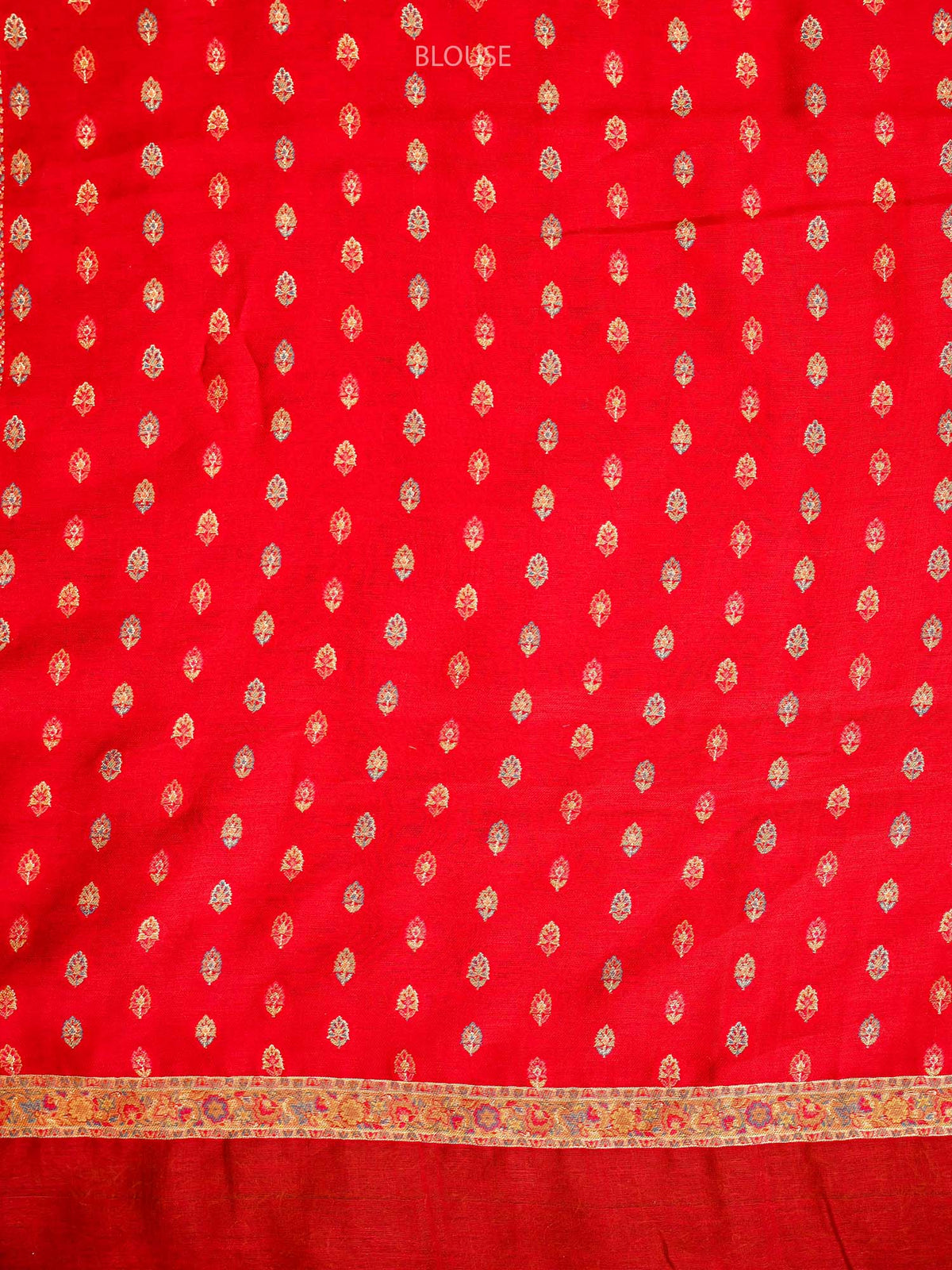Red Jaal Pashmina Moonga Silk Handloom Banarasi Saree