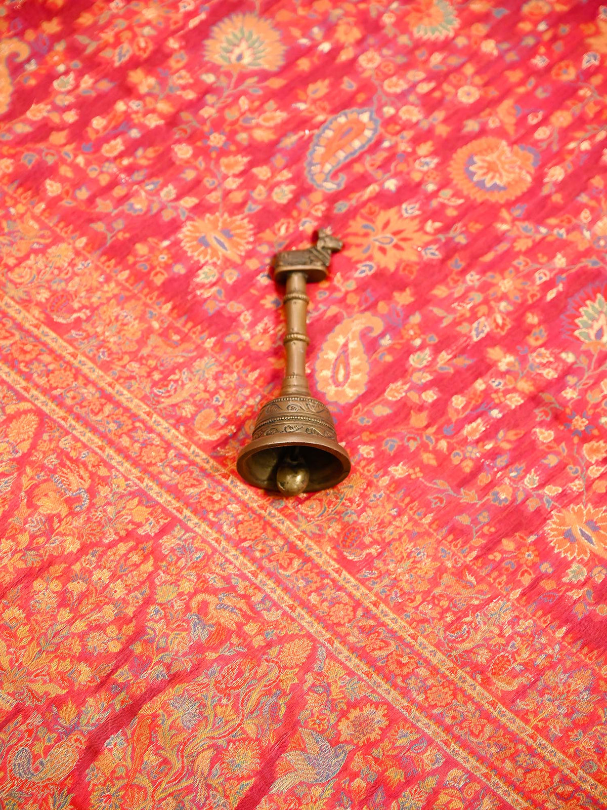Pink Jaal Pashmina Moonga Silk Handloom Banarasi Saree