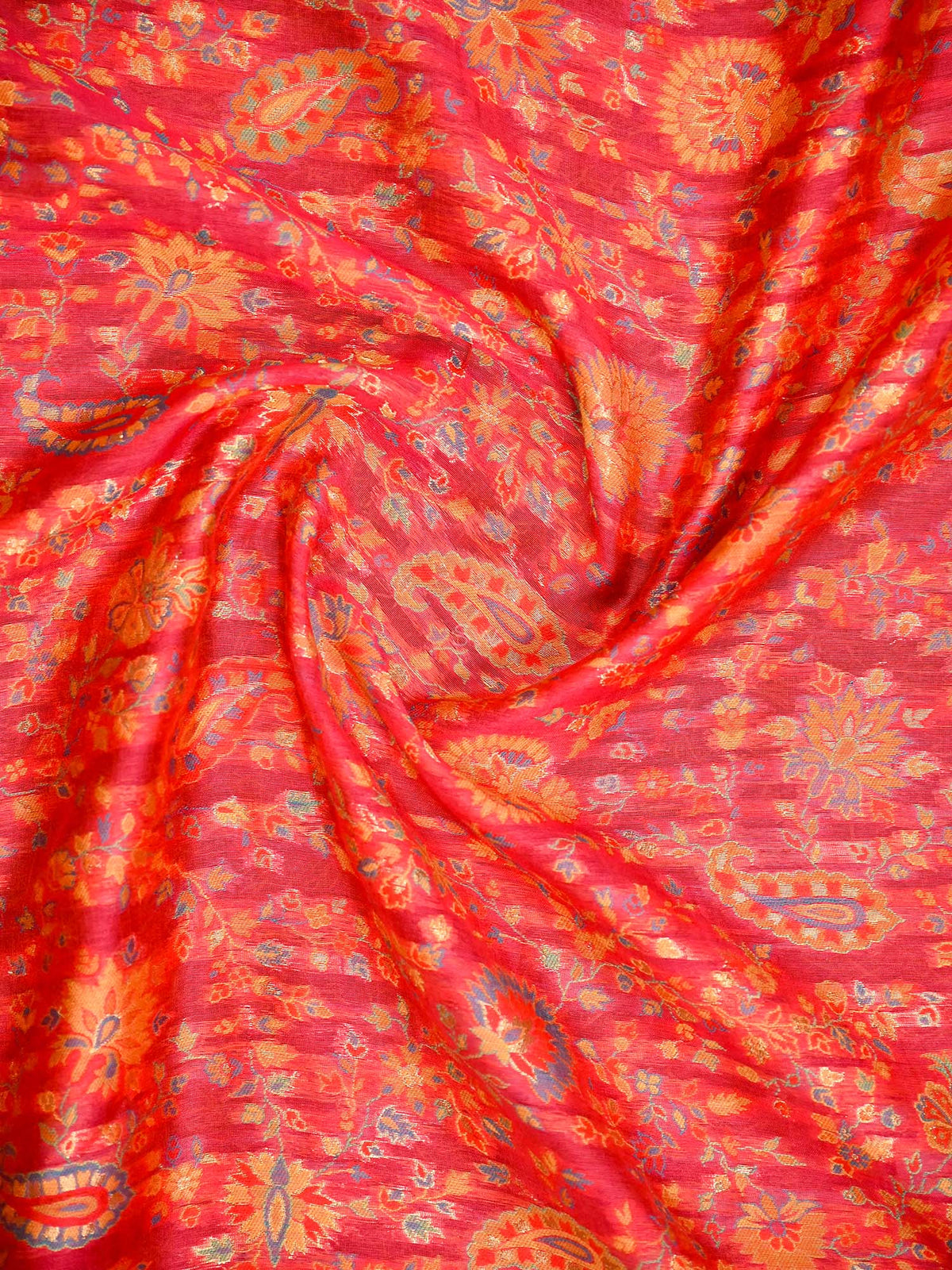 Pink Jaal Pashmina Moonga Silk Handloom Banarasi Saree