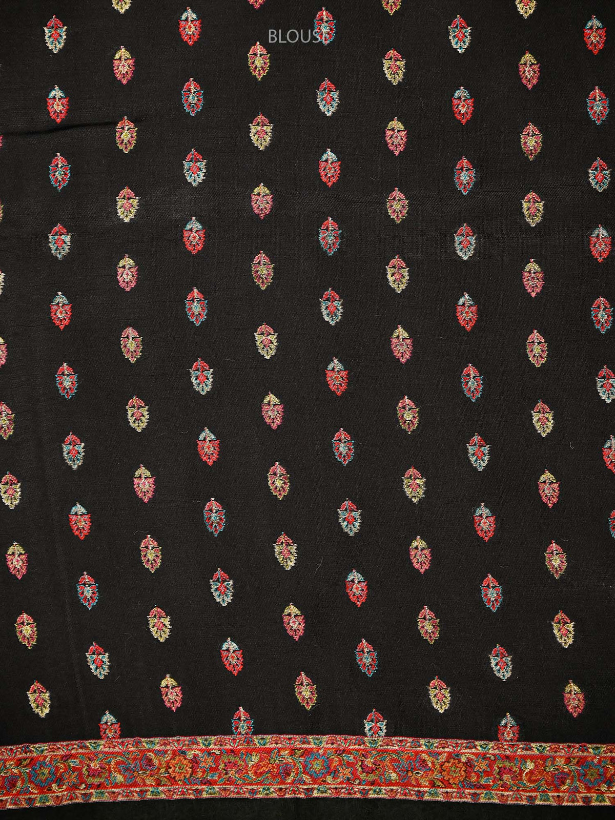 Black Jaal Pashmina Moonga Silk Handloom Banarasi Saree