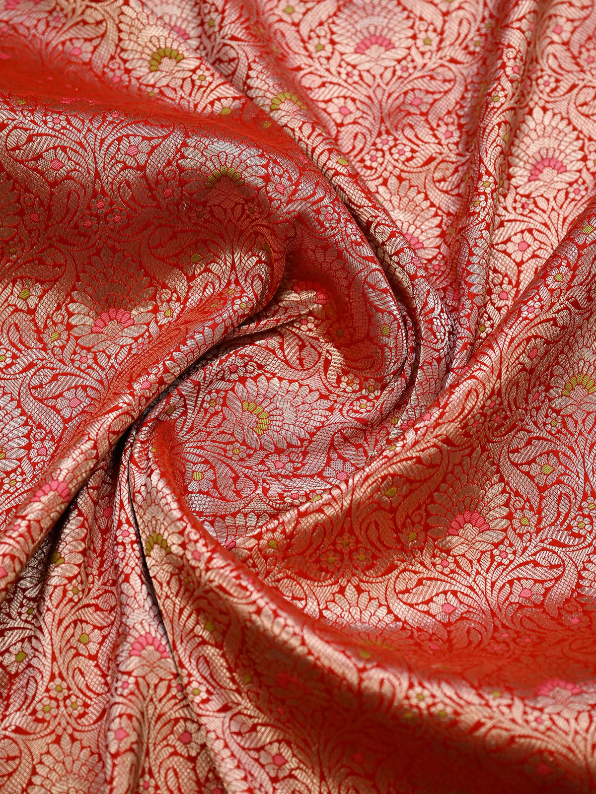 Red Meenakari Silk Brocade Handloom Banarasi Saree