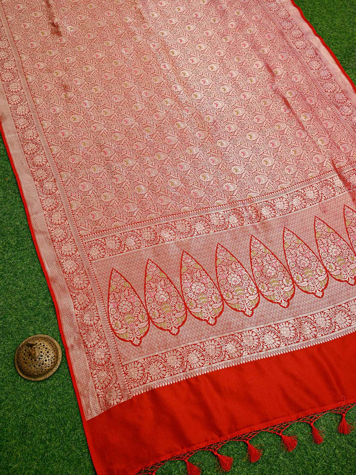 Red Meenakari Silk Brocade Handloom Banarasi Saree