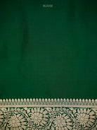 Bottle Green Meenakari Silk Brocade Handloom Banarasi Saree - Sacred Weaves
