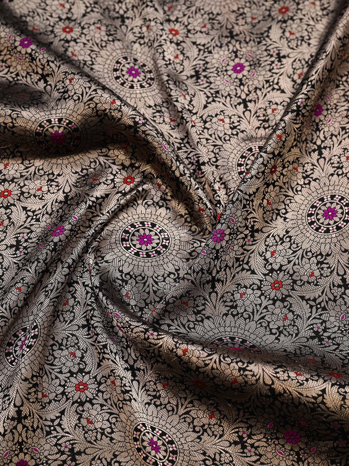 Black Meenakari Silk Brocade Handloom Banarasi Saree