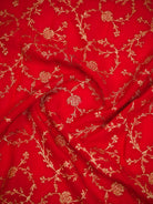 Red Booti Crepe Silk Handloom Banarasi Suit - Sacred Weaves