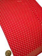Red Booti Crepe Silk Handloom Banarasi Suit - Sacred Weaves