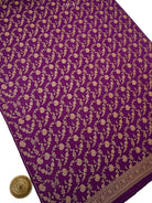 Purple Jaal Crepe Silk Handloom Banarasi Suit - Sacred Weaves