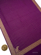 Purple Jaal Crepe Silk Handloom Banarasi Suit - Sacred Weaves