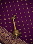 Purple Jaal Crepe Silk Handloom Banarasi Suit - Sacred Weaves