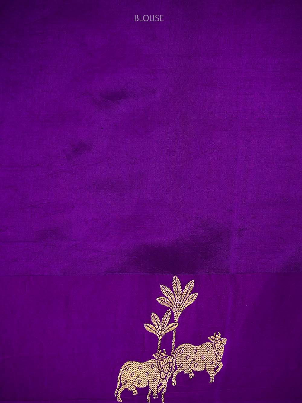 Purple Booti Katan Silk Handloom Banarasi Saree - Sacred Weaves