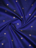 Navy Blue Booti Katan Silk Handloom Banarasi Suit - Sacred Weaves