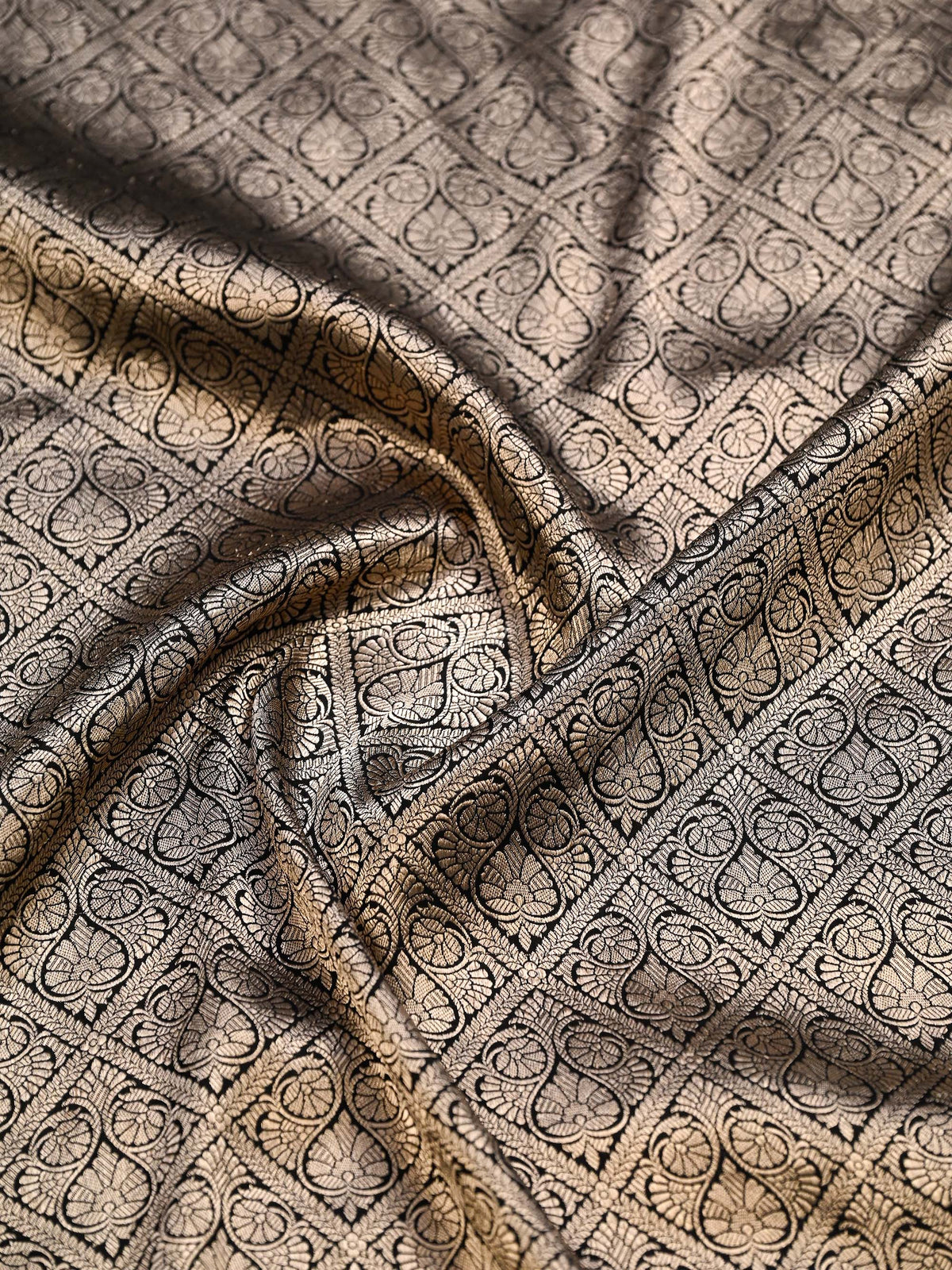 Black Silk Brocade Handloom Banarasi Saree