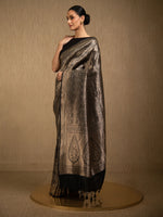 Black Silk Brocade Handloom Banarasi Saree