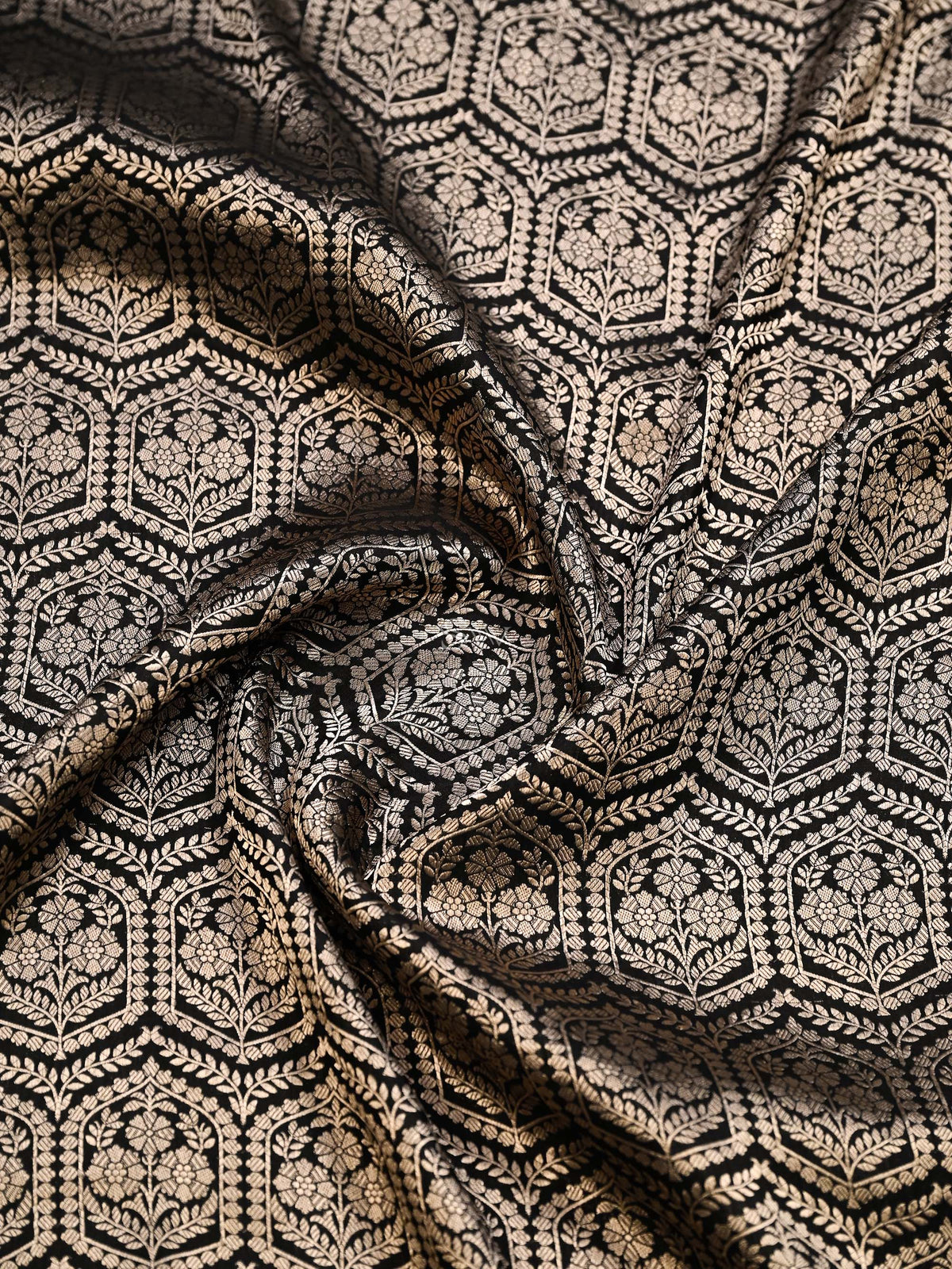 Black Silk Brocade Handloom Banarasi Saree