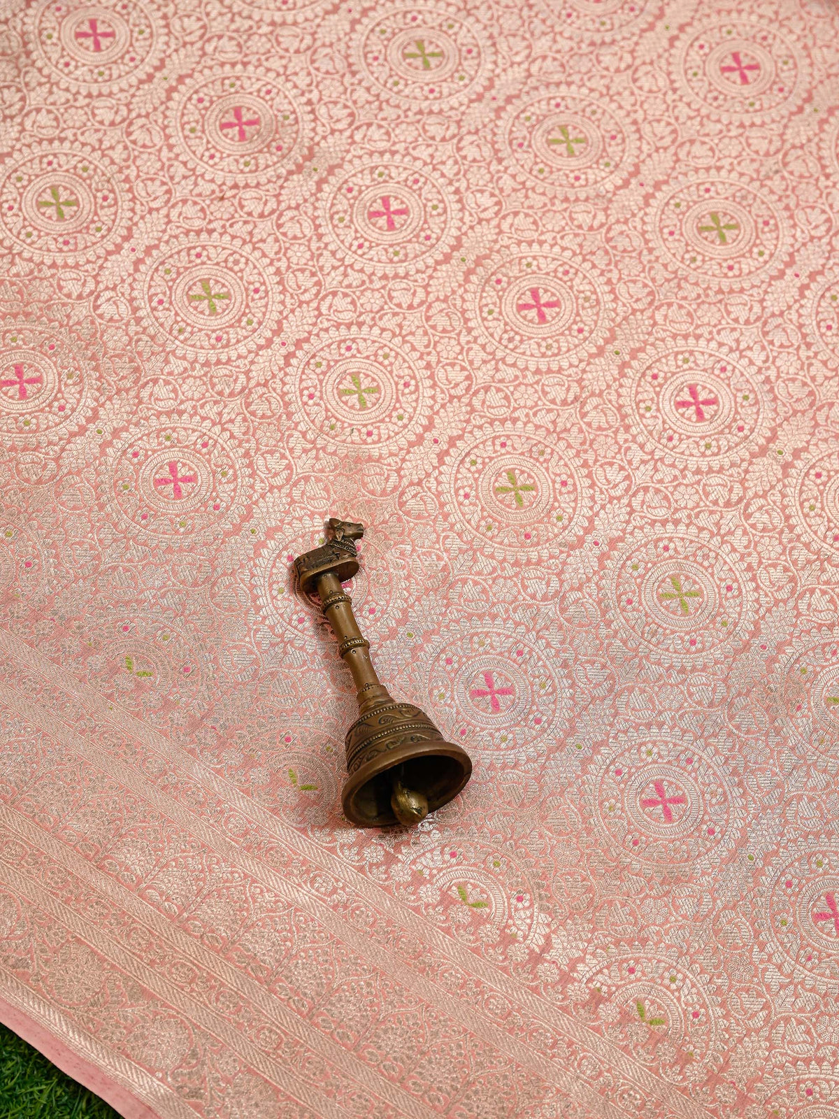 Pastel Pink Meenakari Silk Brocade Handloom Banarasi Saree - Sacred Weaves