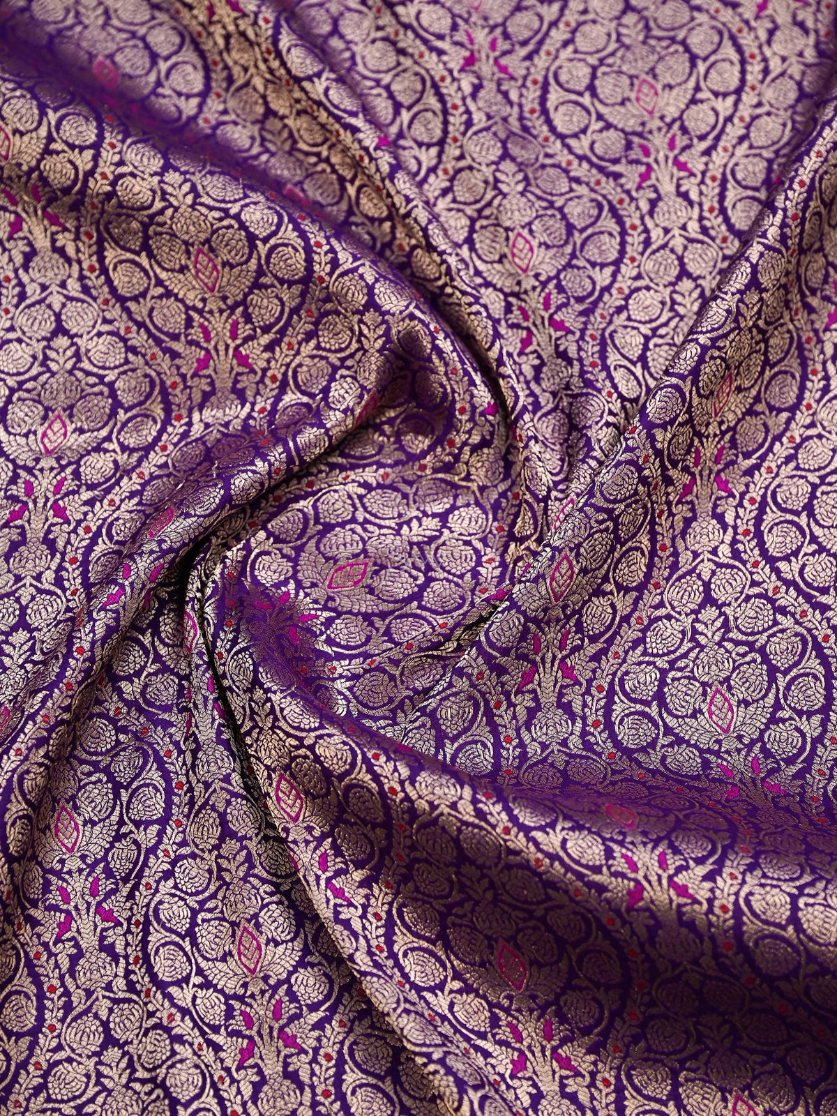 Purple Meenakari Silk Brocade Handloom Banarasi Saree