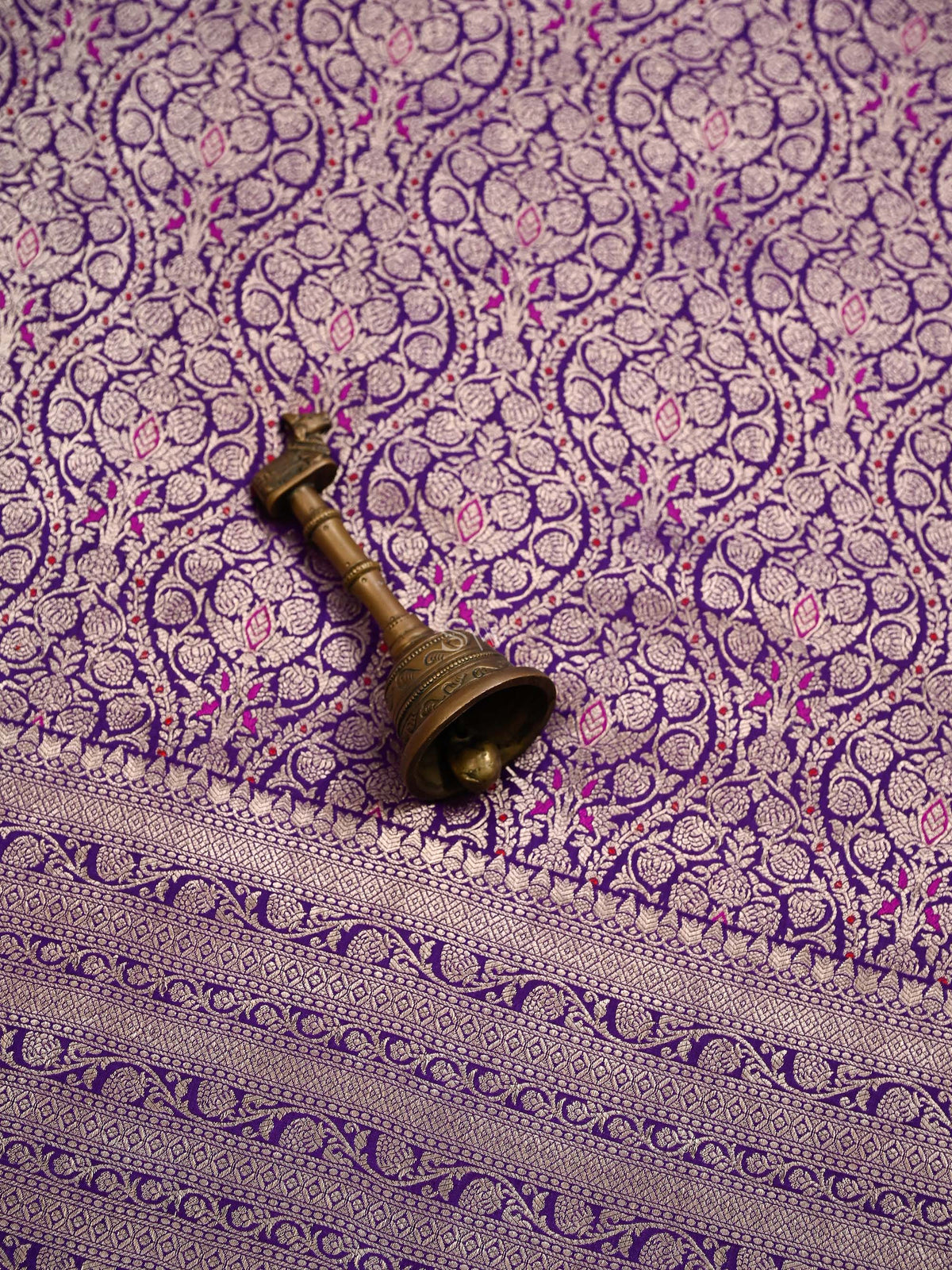 Purple Meenakari Silk Brocade Handloom Banarasi Saree