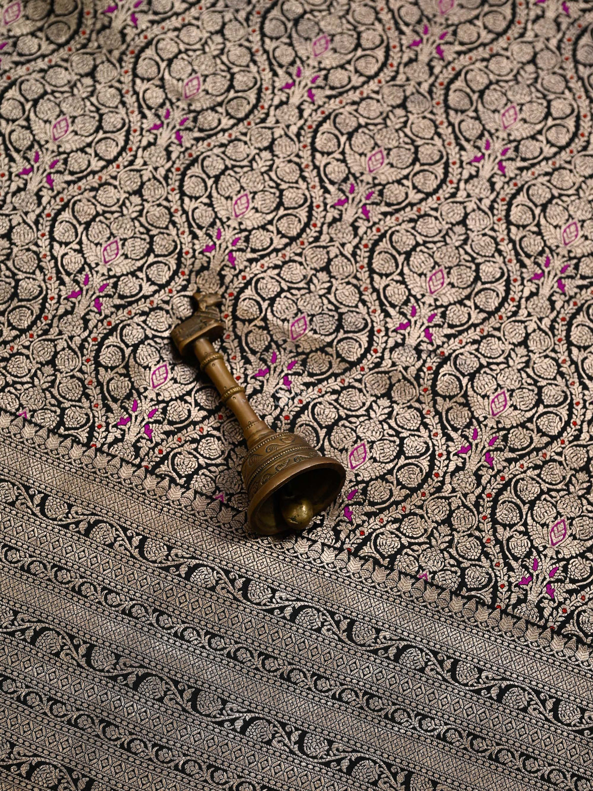 Black Meenakari Silk Brocade Handloom Banarasi Saree