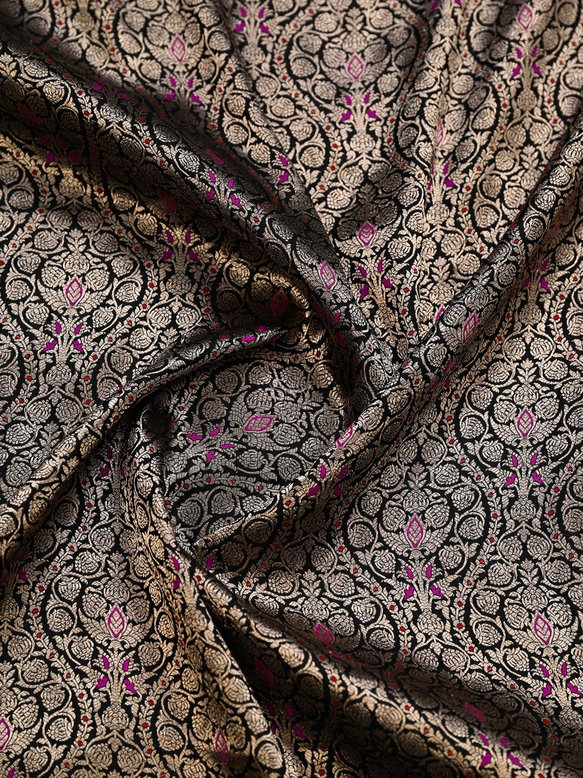 Black Meenakari Silk Brocade Handloom Banarasi Saree