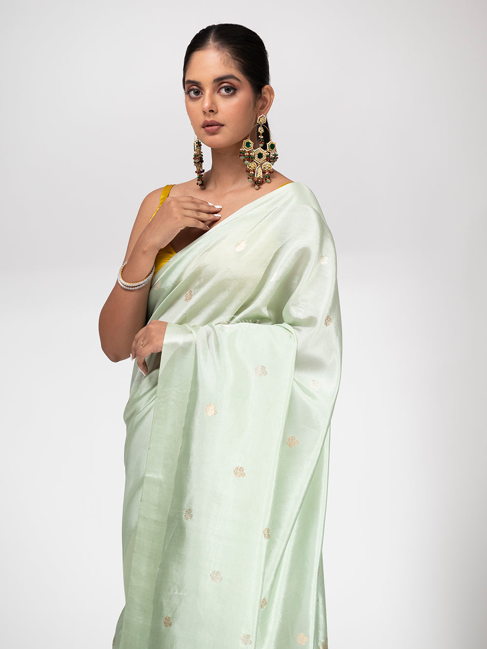 Pista Green Summer Silk Handloom Banarasi Saree - Sacred Weaves