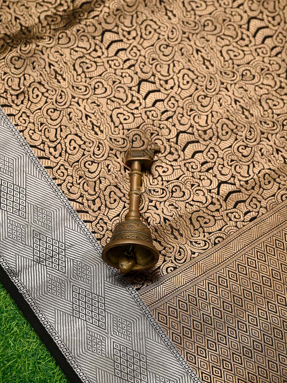 Black Tissue Brocade Handloom Banarasi Saree