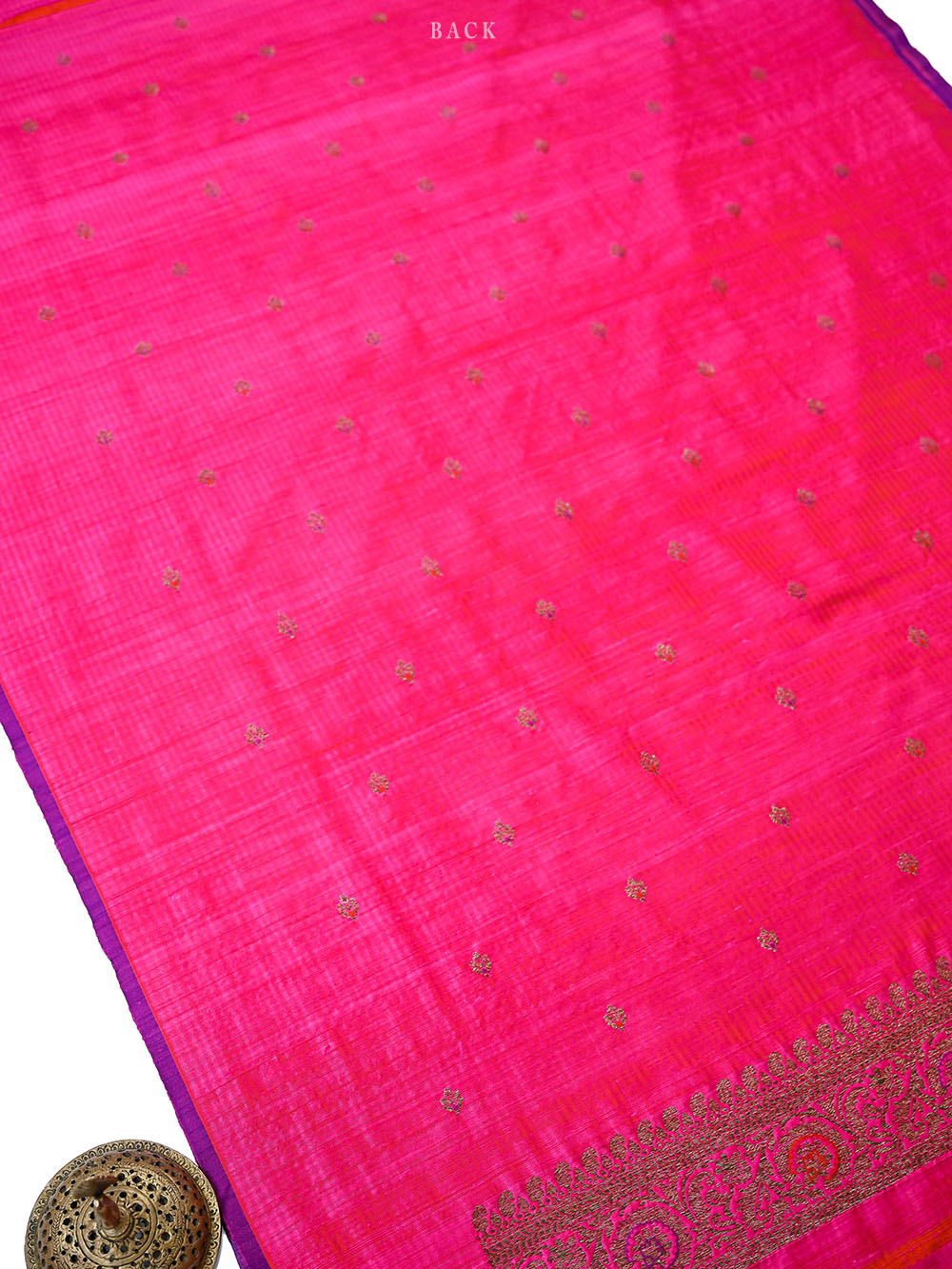 Magenta Meenakari Booti Dupion Silk Handloom Banarasi Suit - Sacred Weaves