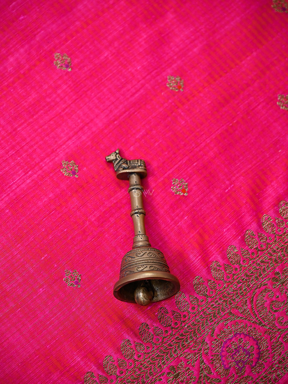 Magenta Meenakari Booti Dupion Silk Handloom Banarasi Suit - Sacred Weaves