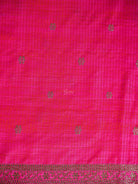 Magenta Meenakari Booti Dupion Silk Handloom Banarasi Suit - Sacred Weaves